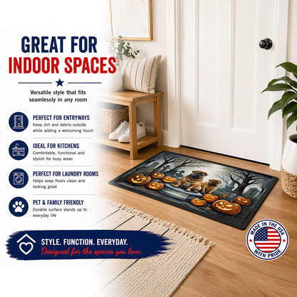 Caroline's Treasures DAC2052JMAT Shar Pei Spooky Halloween Indoor or Outdoor Mat 24x36 Front Door Mat Indoor Outdoor Rugs for Entryway, Non Slip Washable Low Pile, 24H X 36W