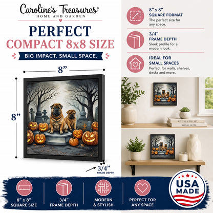 Caroline's Treasures Shar Pei Dogs Framed Metal Wall Art 8 x 8 Inch
