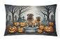 Caroline's Treasures DAC2052PW1216 Shar Pei Spooky Halloween Fabric Decorative Pillow Machine Washable, Indoor Outdoor Decorative Pillow for Couch, Bed or Patio, 12HX16W