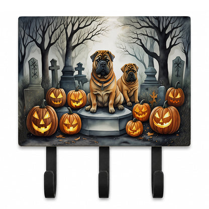 Caroline's Treasures Shar Pei Dogs Halloween Ceramic Triple Wall Hook