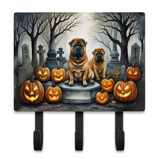 Caroline's Treasures Shar Pei Dogs Halloween Ceramic Triple Wall Hook