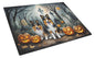 Caroline's Treasures DAC2053LCB Sheltie Spooky Halloween Glass Cutting Board Large Decorative Tempered Glass Kitchen Cutting and Serving Board Large Size Chopping Board