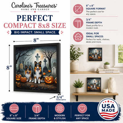 Caroline's Treasures Sheltie Dogs Framed Metal Wall Art 8 x 8 Inch