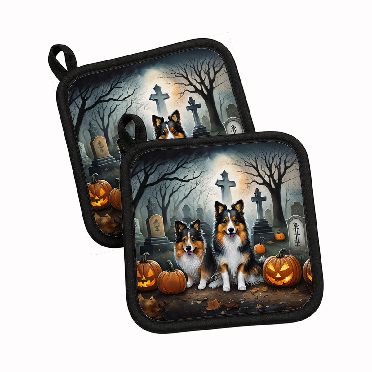 Caroline's Treasures Sheltie Dogs Set of 2 Kitchen Pot Holders