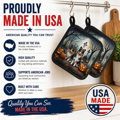 Caroline's Treasures Sheltie Dogs Set of 2 Kitchen Pot Holders