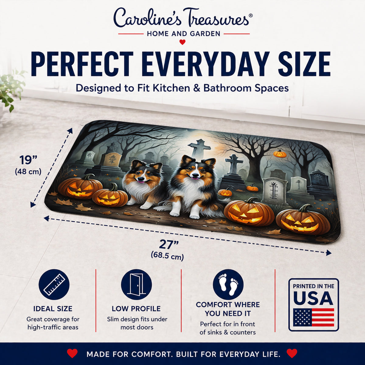 Caroline's Treasures Sheltie Dogs Memory Foam Mat 19x27