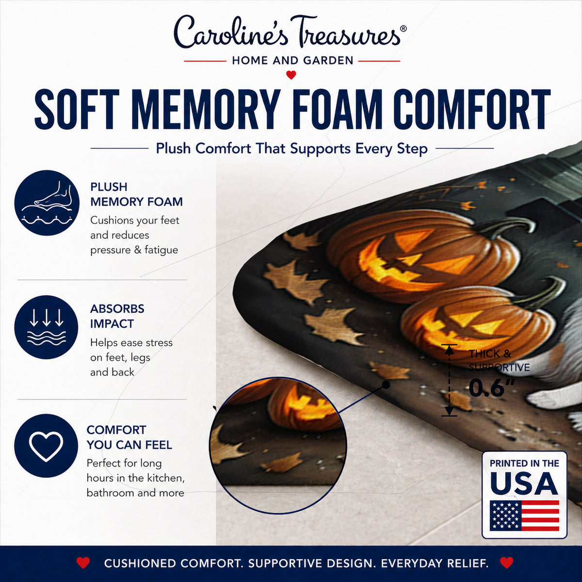 Caroline's Treasures Sheltie Dogs Memory Foam Mat 19x27