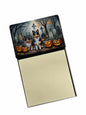 Caroline's Treasures Sheltie Spooky Halloween Sticky Note Holder Refillable Dispenser Self-Sticky Note Pads, Memo Pads Blank Desk Accessories