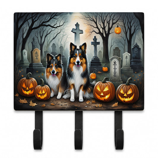 Caroline's Treasures Sheltie Dogs Halloween Ceramic Triple Wall Hook