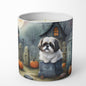 Caroline's Treasures DAC2054CDL Shih Tzu Spooky Halloween Decorative Soy Candle Nature Soy Wax Essential Oil Home Decor Ideal for Bedroom Kitchen Bath Office Gift, 10 oz