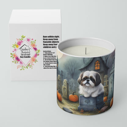 Caroline's Treasures DAC2054CDL Shih Tzu Spooky Halloween Decorative Soy Candle Nature Soy Wax Essential Oil Home Decor Ideal for Bedroom Kitchen Bath Office Gift, 10 oz