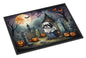 Caroline's Treasures DAC2054MAT Shih Tzu Spooky Halloween Doormat 18x27 Front Door Mat Indoor Outdoor Rugs for Entryway, Non Slip Washable Low Pile, 18H X 27W