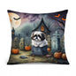 Caroline's Treasures DAC2054PW1414 Shih Tzu Spooky Halloween Fabric Decorative Pillow Machine Washable, Indoor Outdoor Decorative Pillow for Couch, Bed or Patio, 14Hx14W