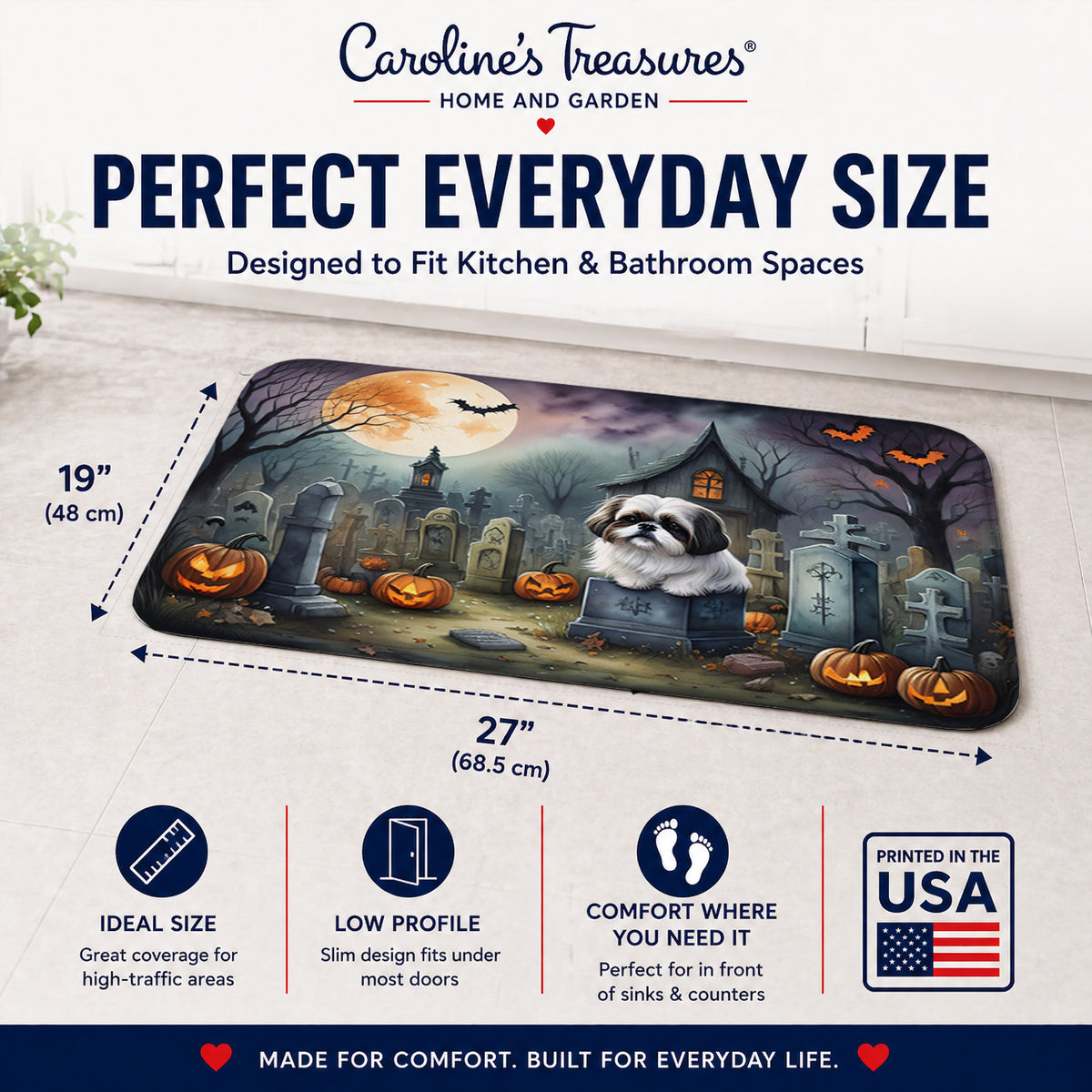 Caroline's Treasures Shih Tzu Dogs Memory Foam Mat 19x27