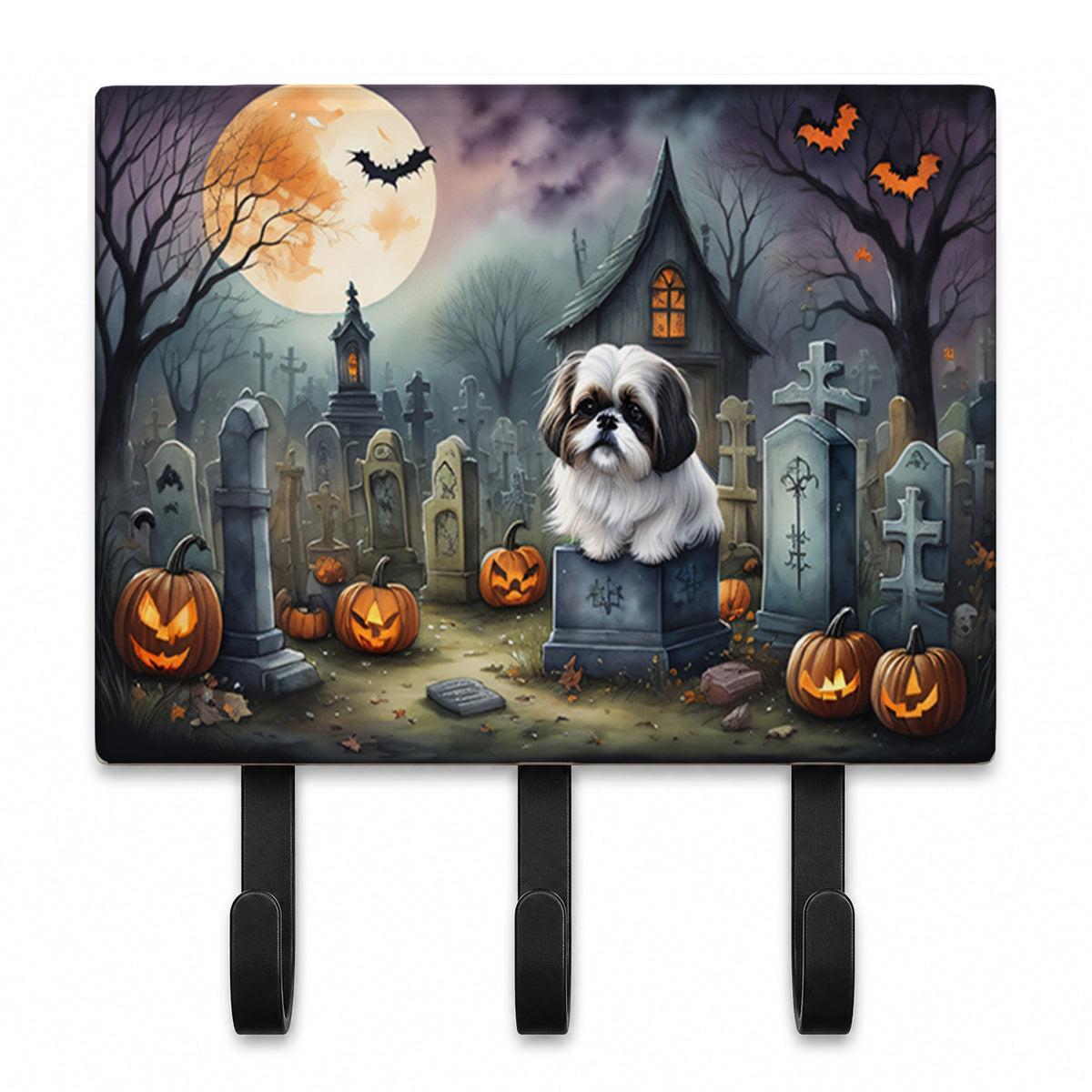 Caroline's Treasures Shih Tzu Dogs Halloween Ceramic Triple Wall Hook