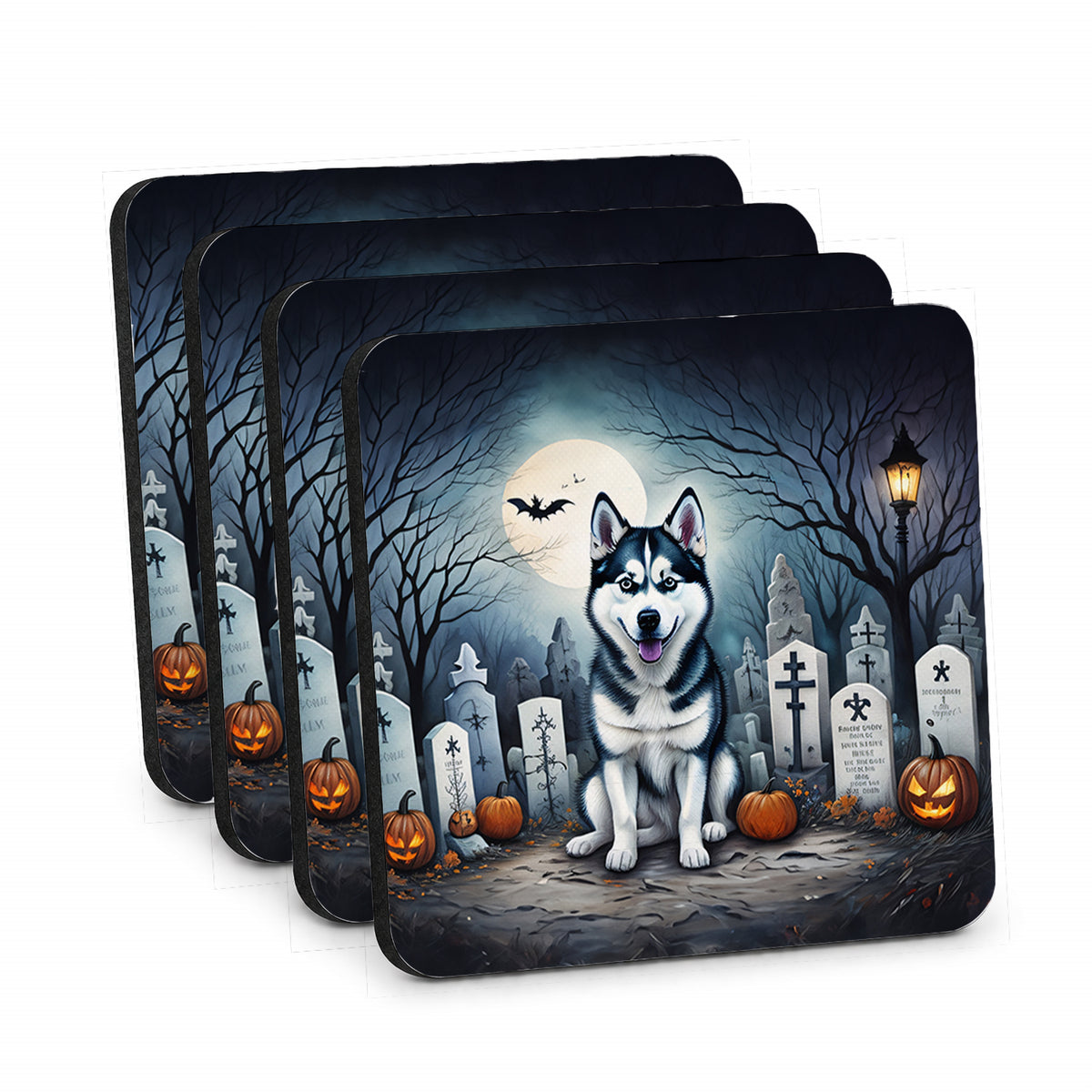 Caroline's Treasures Siberian Husky Dogs Foam Drink Coasters Set of 4