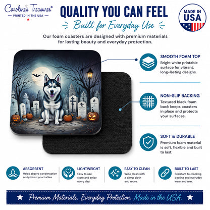 Caroline's Treasures Siberian Husky Dogs Foam Drink Coasters Set of 4