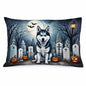 Caroline's Treasures DAC2055PILLOWCASE Siberian Husky Spooky Halloween Fabric Standard Pillowcase Lightweight Super Soft Easy Care Decorative Artwork Pillowcase, Standard