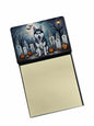 Caroline's Treasures Siberian Husky Spooky Halloween Sticky Note Holder Refillable Dispenser Self-Sticky Note Pads, Memo Pads Blank Desk Accessories