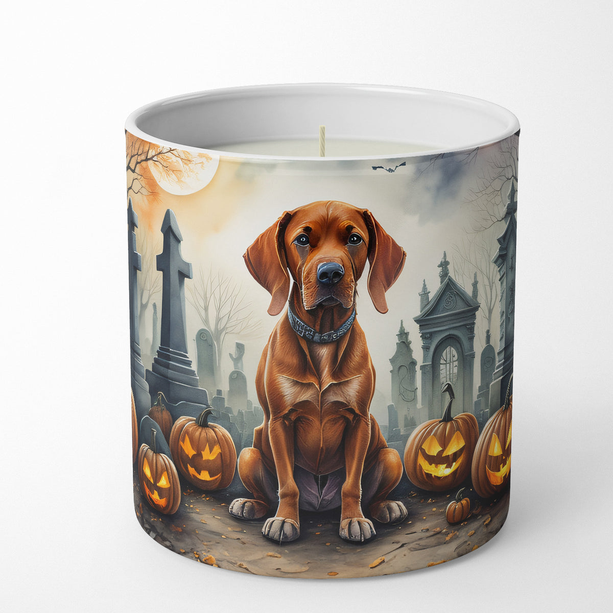 Caroline's Treasures DAC2056CDL Vizsla Spooky Halloween Decorative Soy Candle Nature Soy Wax Essential Oil Home Decor Ideal for Bedroom Kitchen Bath Office Gift, 10 oz
