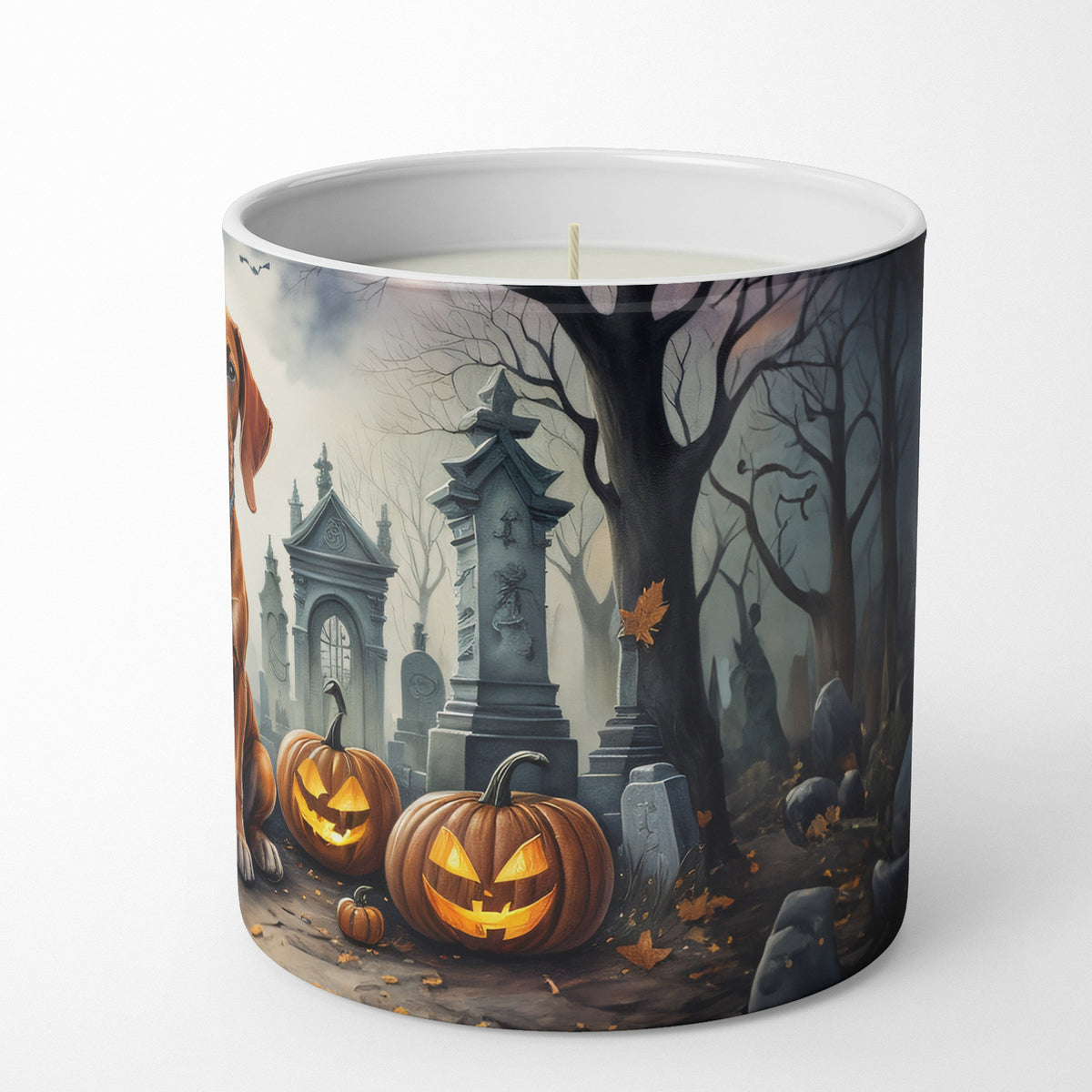 Caroline's Treasures DAC2056CDL Vizsla Spooky Halloween Decorative Soy Candle Nature Soy Wax Essential Oil Home Decor Ideal for Bedroom Kitchen Bath Office Gift, 10 oz