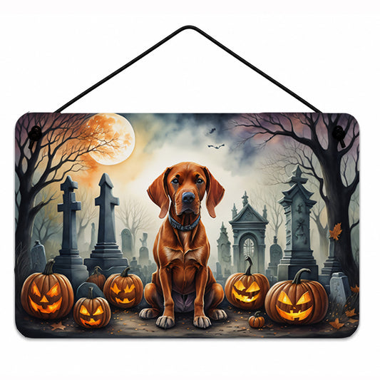 Caroline's Treasures DAC2056DS812 Vizsla Spooky Halloween Wall or Door Hanging Prints Aluminum Metal Sign Kitchen Wall Bar Bathroom Plaque Home Decor, 8x12, Multicolor