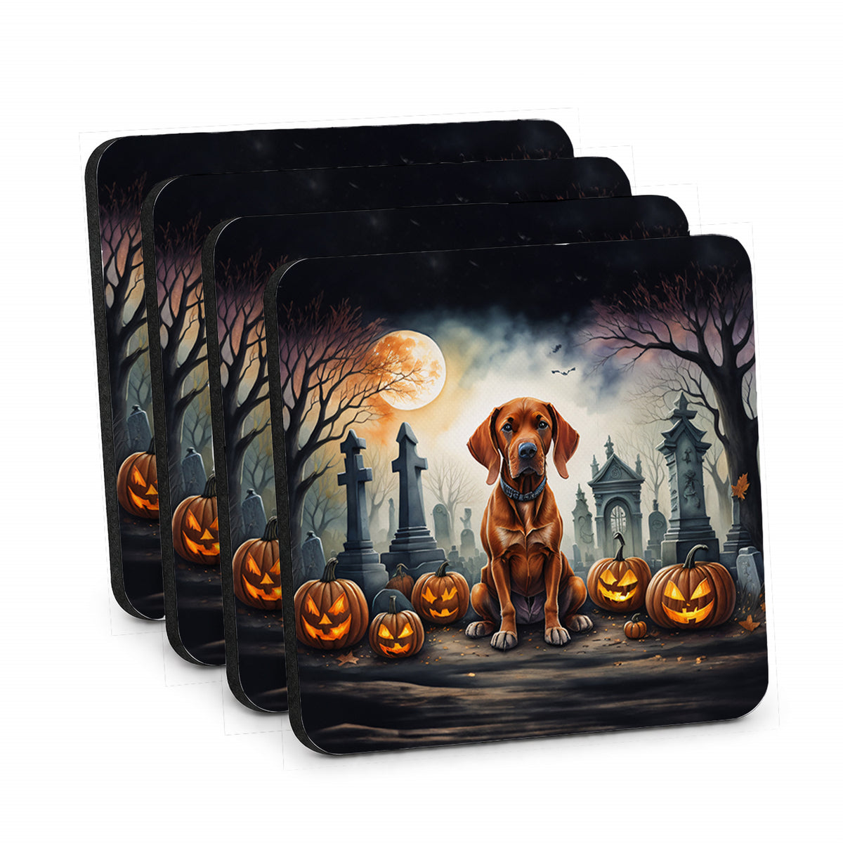 Caroline's Treasures Vizsla Dogs Foam Drink Coasters Set of 4 Absorbent