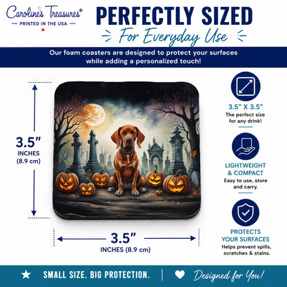 Caroline's Treasures Vizsla Dogs Foam Drink Coasters Set of 4 Absorbent