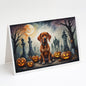 Caroline's Treasures DAC2056GCA7P Vizsla Spooky Halloween Greeting Cards and Envelopes Pack of 8 Blank Cards with Envelopes Whimsical A7 Size 5x7 Blank Greeting Cards