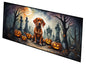 Caroline's Treasures Vizsla Spooky Halloween Runner Mat 28x58 Front Door Mat Indoor Outdoor Rugs for Entryway Hallway Foyer Non Slip Washable Wide Doormat