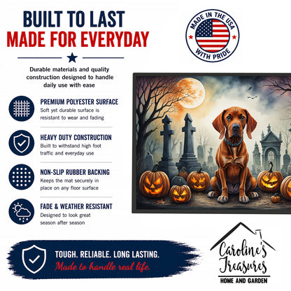 Caroline's Treasures DAC2056JMAT Vizsla Spooky Halloween Indoor or Outdoor Mat 24x36 Front Door Mat Indoor Outdoor Rugs for Entryway, Non Slip Washable Low Pile, 24H X 36W