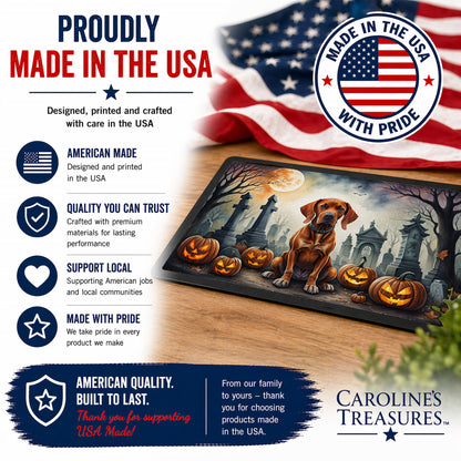 Caroline's Treasures DAC2056MAT Vizsla Spooky Halloween Doormat 18x27 Front Door Mat Indoor Outdoor Rugs for Entryway, Non Slip Washable Low Pile, 18H X 27W
