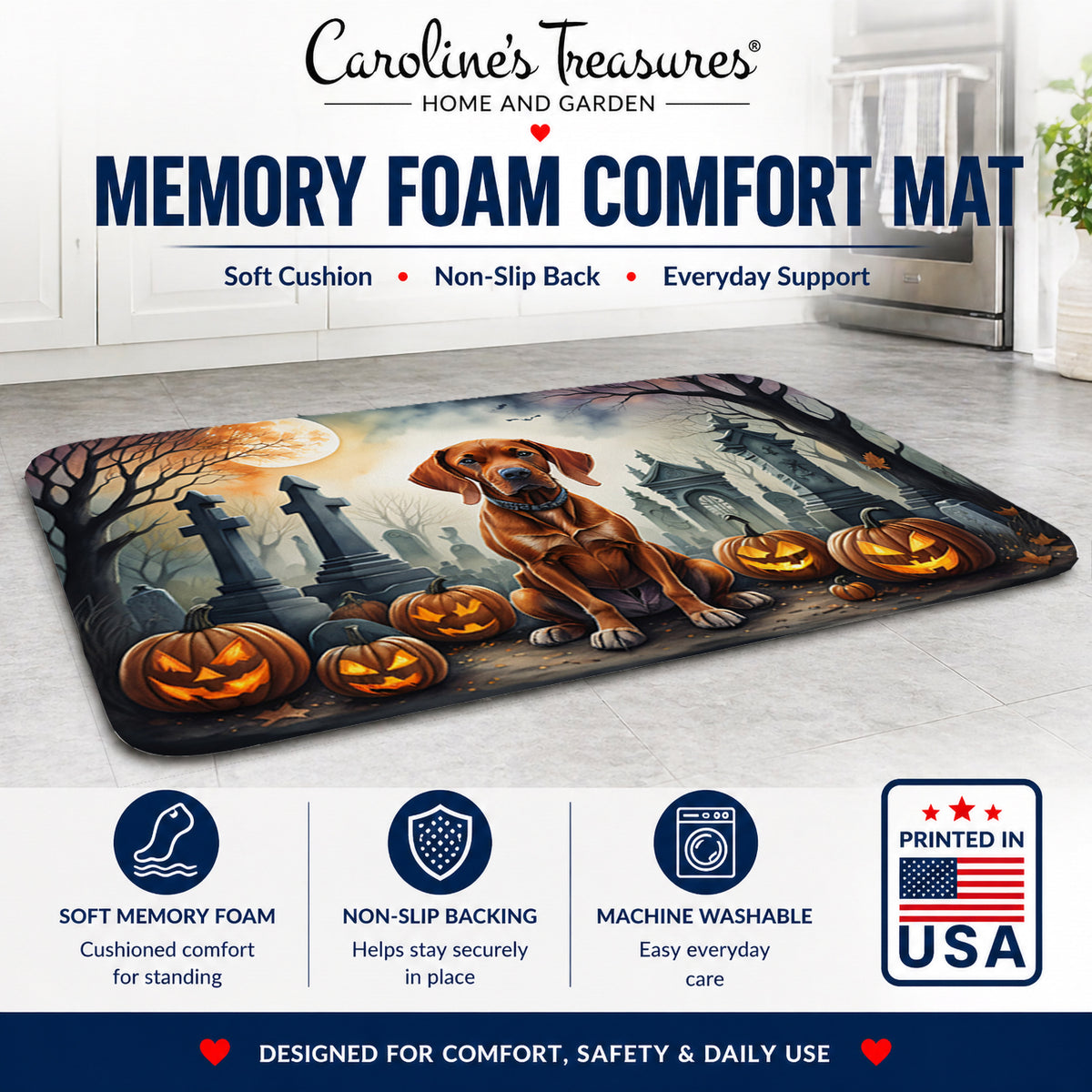 Caroline's Treasures Vizsla Dogs Memory Foam Mat 19x27