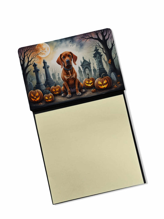 Caroline's Treasures Vizsla Spooky Halloween Sticky Note Holder Refillable Dispenser Self-Sticky Note Pads, Memo Pads Blank Desk Accessories