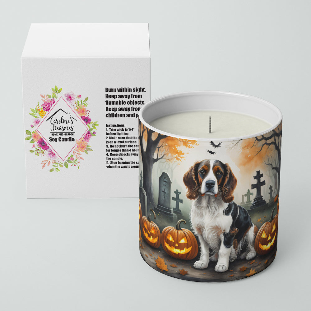 Caroline's Treasures DAC2057CDL Welsh Springer Spaniel Spooky Halloween Decorative Soy Candle Nature Soy Wax Essential Oil Home Decor Ideal for Bedroom Kitchen Bath Office Gift, 10 oz