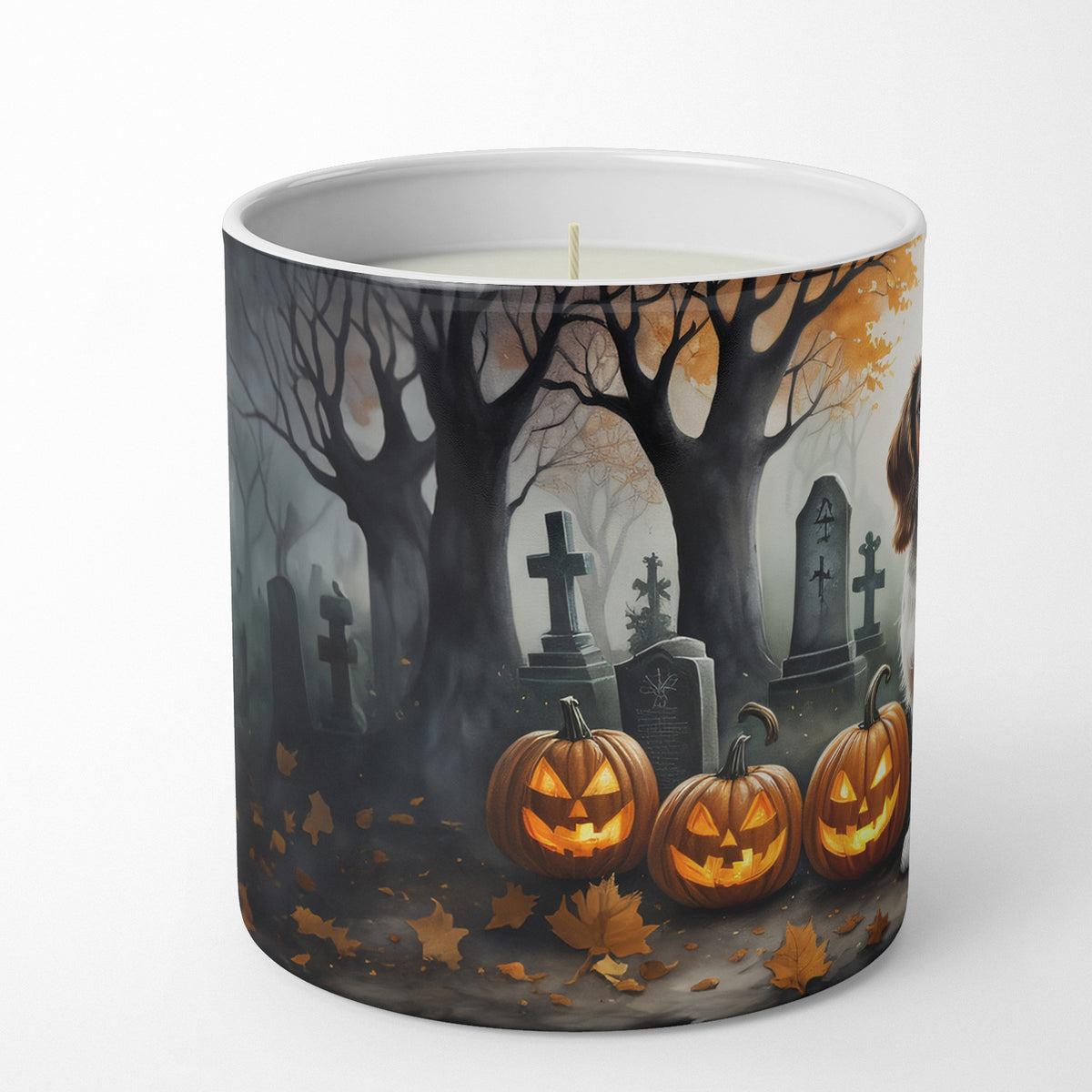 Caroline's Treasures DAC2057CDL Welsh Springer Spaniel Spooky Halloween Decorative Soy Candle Nature Soy Wax Essential Oil Home Decor Ideal for Bedroom Kitchen Bath Office Gift, 10 oz