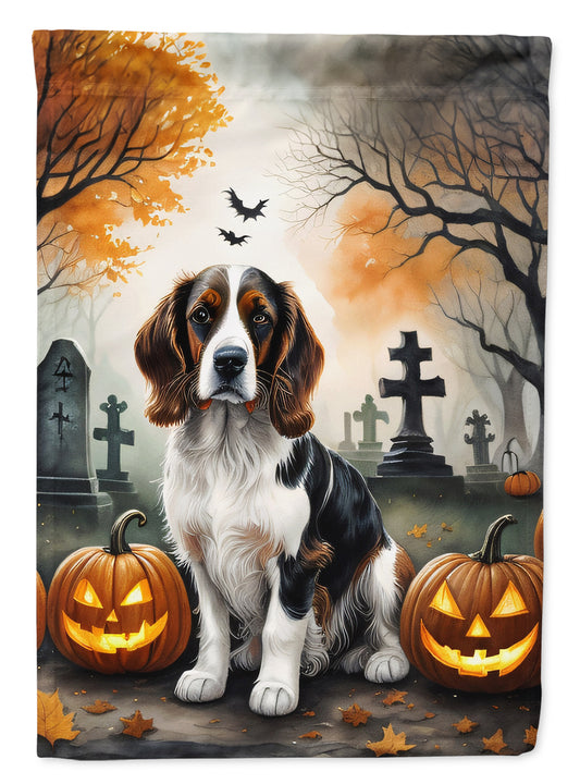 Caroline's Treasures DAC2057CHF Welsh Springer Spaniel Spooky Halloween House Flag Large Porch Sleeve Pole Decorative Outside Yard Banner Artwork Wall Hanging, Polyester, House Size, Multicolor