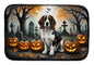 Caroline's Treasures DAC2057DDM Welsh Springer Spaniel Spooky Halloween Dish Drying Mat Absorbent Dish Drying Mat Pad for Kitchen Counter Dish Drainer Mat for Countertop, 14 x 21, Multicolor