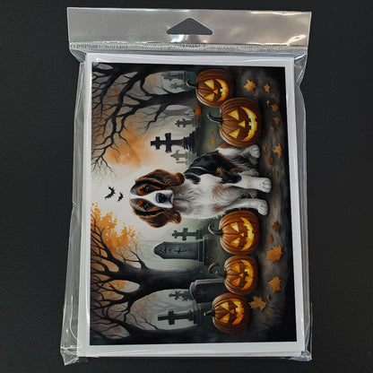 Caroline's Treasures DAC2057GCA7P Welsh Springer Spaniel Spooky Halloween Greeting Cards and Envelopes Pack of 8 Blank Cards with Envelopes Whimsical A7 Size 5x7 Blank Greeting Cards