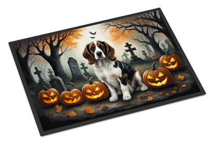 Caroline's Treasures DAC2057JMAT Welsh Springer Spaniel Spooky Halloween Indoor or Outdoor Mat 24x36 Front Door Mat Indoor Outdoor Rugs for Entryway, Non Slip Washable Low Pile, 24H X 36W