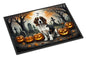 Caroline's Treasures DAC2057JMAT Welsh Springer Spaniel Spooky Halloween Indoor or Outdoor Mat 24x36 Front Door Mat Indoor Outdoor Rugs for Entryway, Non Slip Washable Low Pile, 24H X 36W