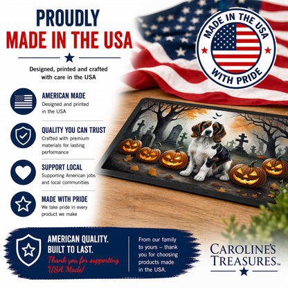 Caroline's Treasures DAC2057JMAT Welsh Springer Spaniel Spooky Halloween Indoor or Outdoor Mat 24x36 Front Door Mat Indoor Outdoor Rugs for Entryway, Non Slip Washable Low Pile, 24H X 36W