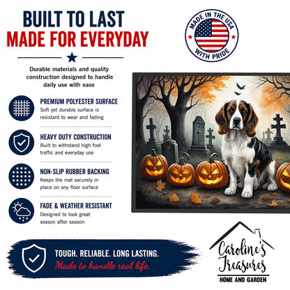Caroline's Treasures DAC2057JMAT Welsh Springer Spaniel Spooky Halloween Indoor or Outdoor Mat 24x36 Front Door Mat Indoor Outdoor Rugs for Entryway, Non Slip Washable Low Pile, 24H X 36W