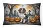 Caroline's Treasures DAC2057PW1216 Welsh Springer Spaniel Spooky Halloween Fabric Decorative Pillow Machine Washable, Indoor Outdoor Decorative Pillow for Couch, Bed or Patio, 12HX16W