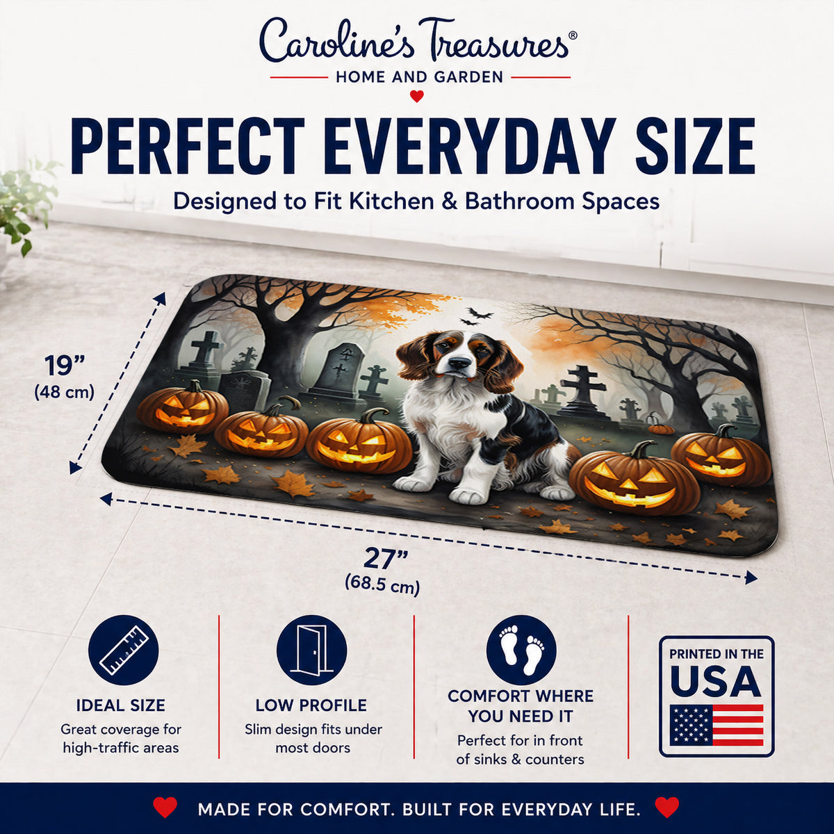 Caroline's Treasures Welsh Springer Spaniel Dogs Memory Foam Mat 19x27