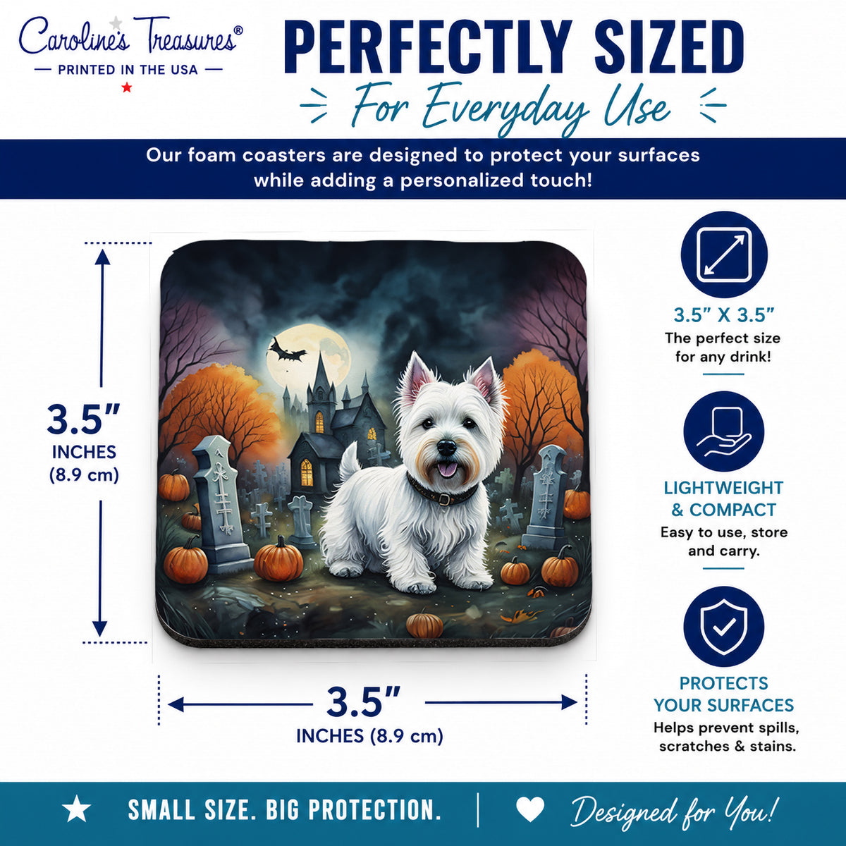 Caroline's Treasures Westie Terrier Dogs Drink Coasters Set of 4