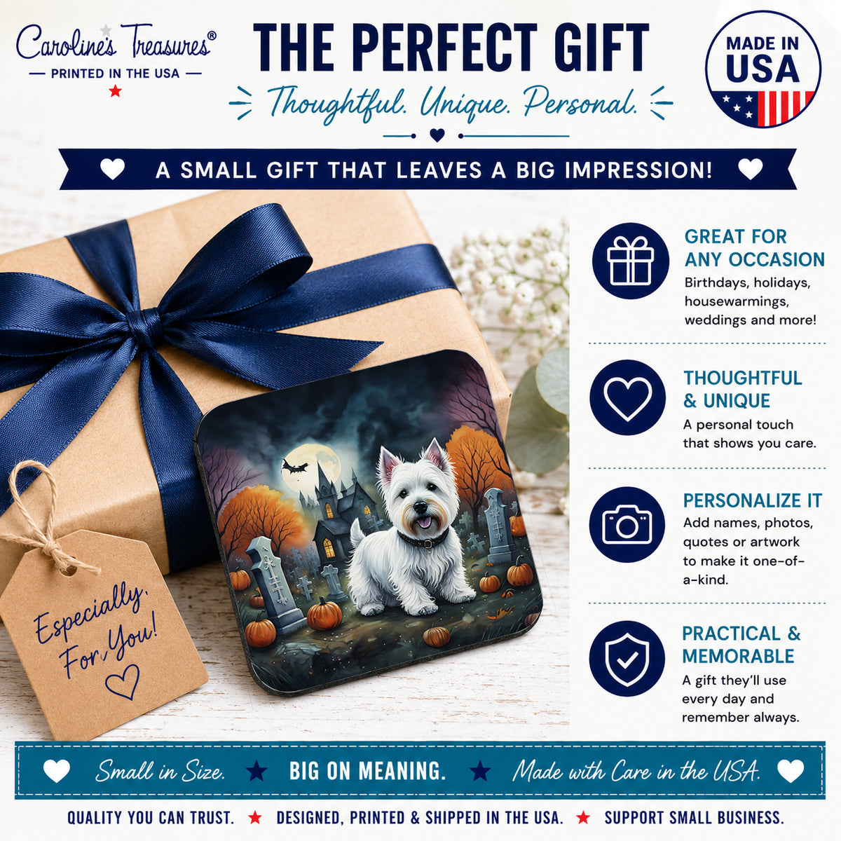 Caroline's Treasures Westie Terrier Dogs Drink Coasters Set of 4