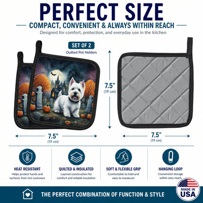 Caroline's Treasures Westie Terrier Dogs Set of 2 Kitchen Pot Holders
