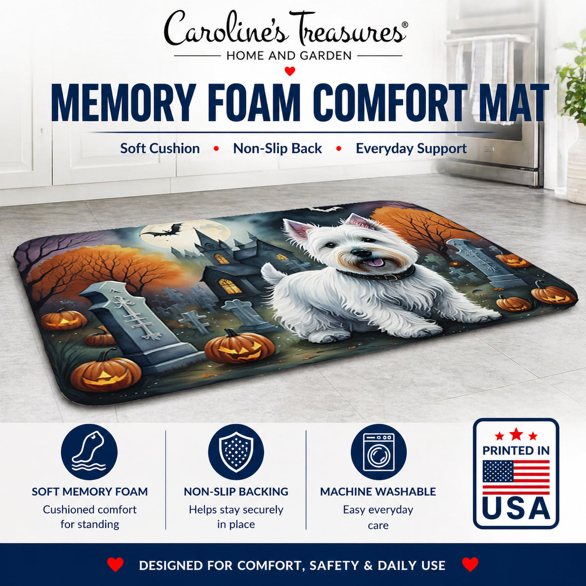 Caroline's Treasures West Highland White Terrier Dogs Foam Mat 19x27