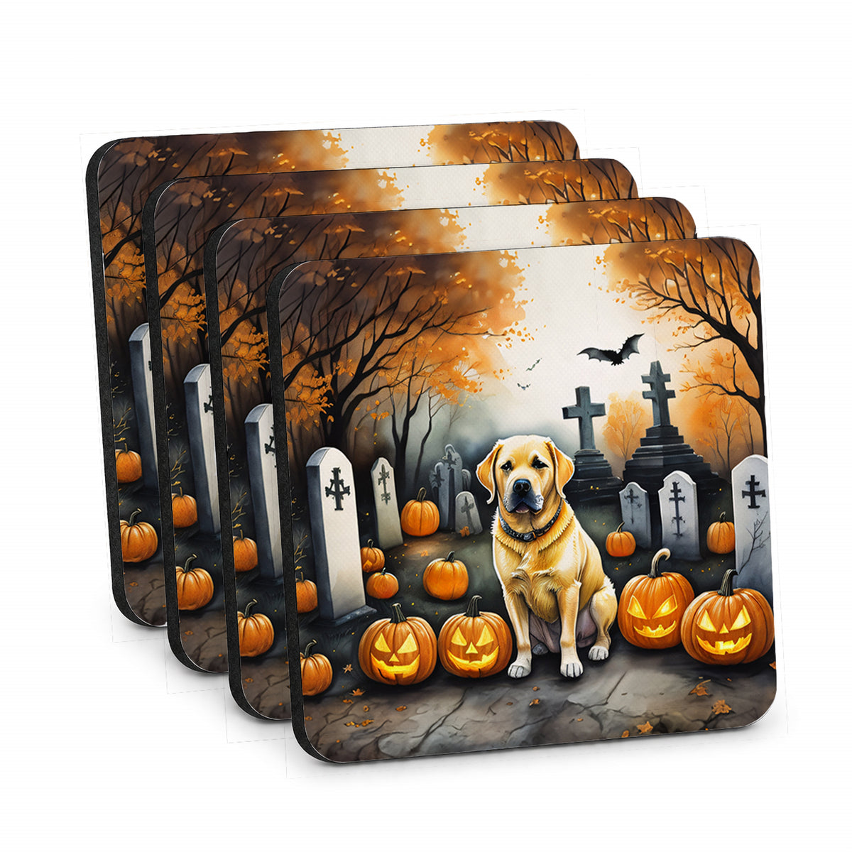 Caroline's Treasures Labrador Retriever Dogs Foam Drink Coasters Set of 4